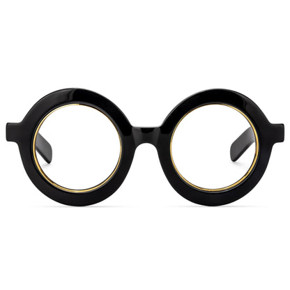 Retro Thick Round Blue Light Blocking Glasses