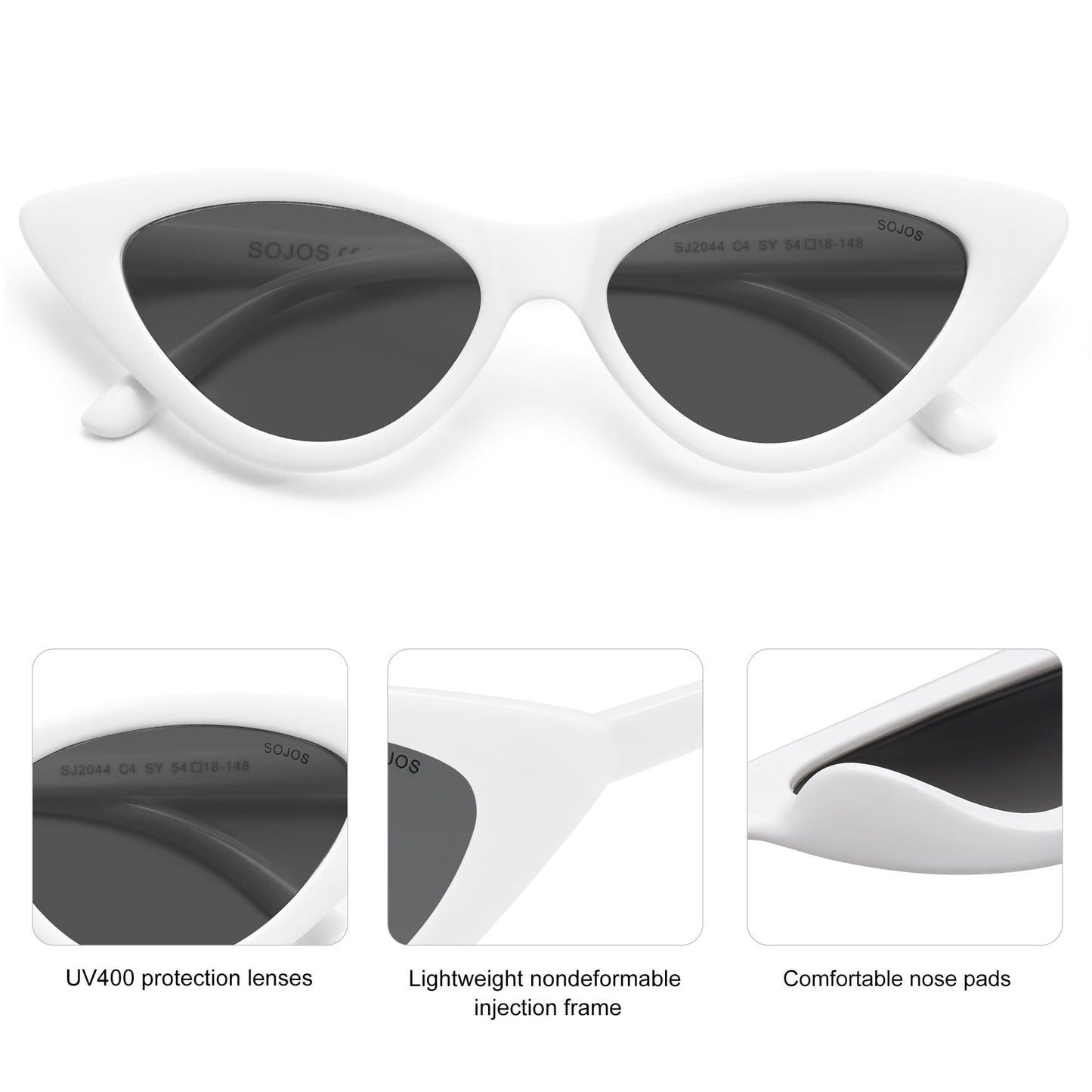 Retro Vintage Narrow Cat Eye Sunglasses for Women Clout Goggles Plastic Frame