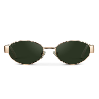WMP Eyewear - Women's Retro Oval Sunglasses, Trendy Small Frame, 90s Inspired Fashion
