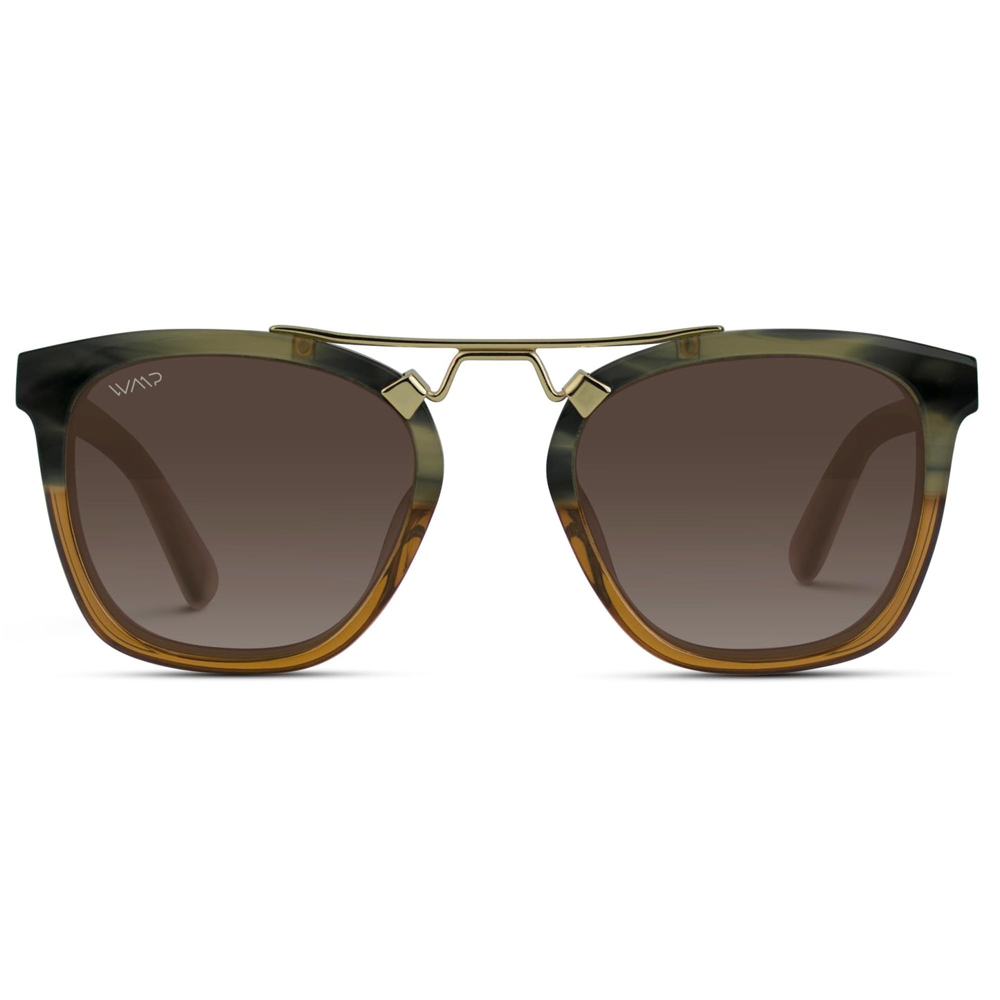 WearMe Pro WMP Eyewear - Women's Oversized Polarized Sunglasses: Square Vintage Style with Metal Double-Bar Bridge