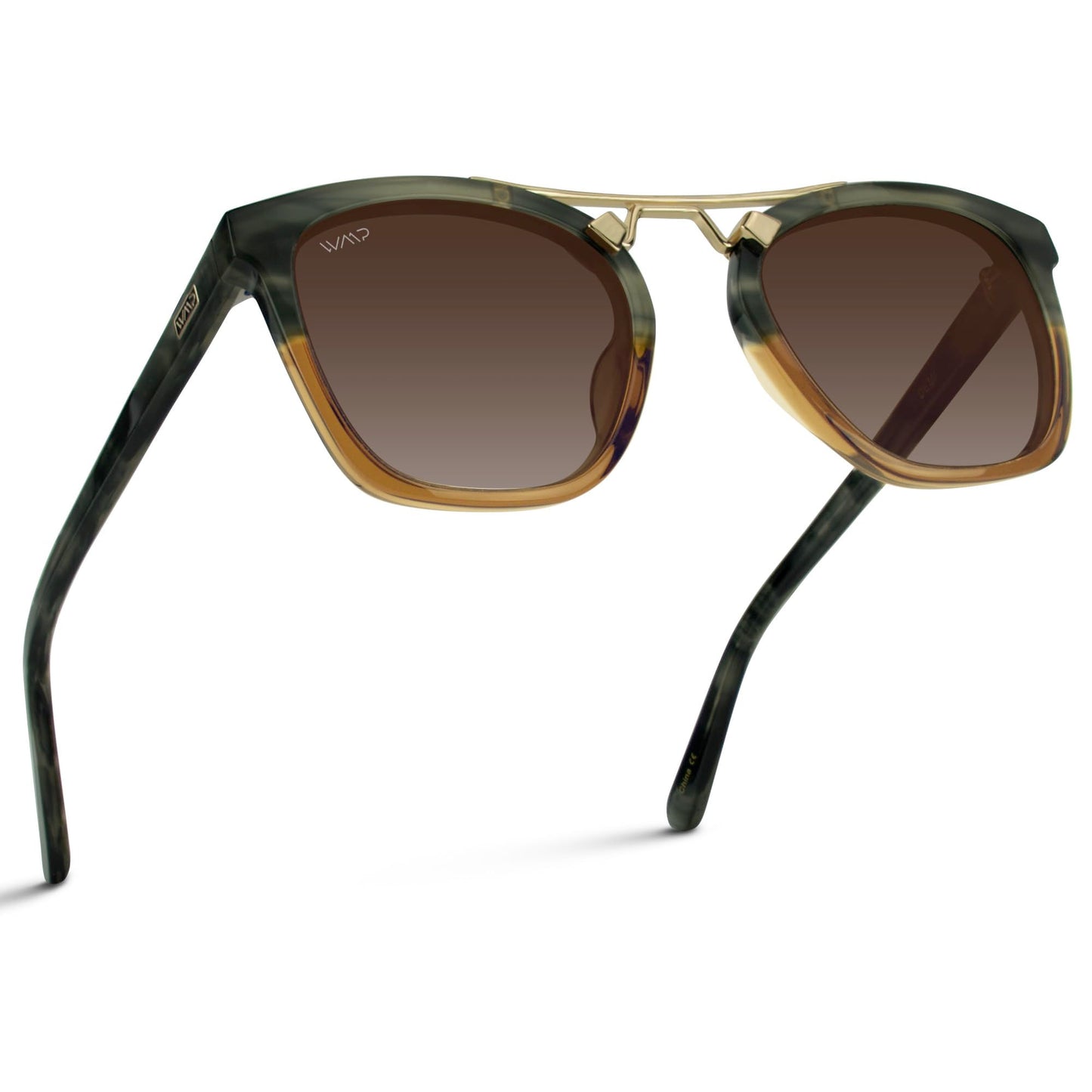 WearMe Pro WMP Eyewear - Women's Oversized Polarized Sunglasses: Square Vintage Style with Metal Double-Bar Bridge