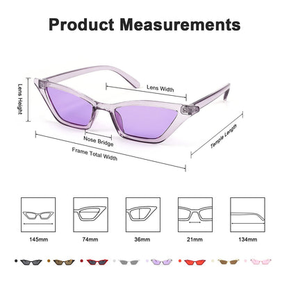 Small Cat Eye Sunglasses Vintage Square Shade Women Eyewear B2291