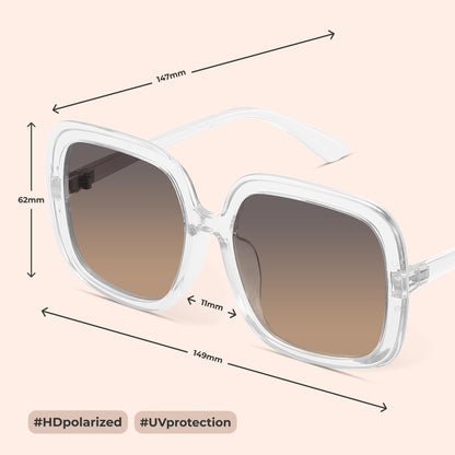 Oversized Polarized Sunglasses Women, Trendy Retro Sun Glasses
