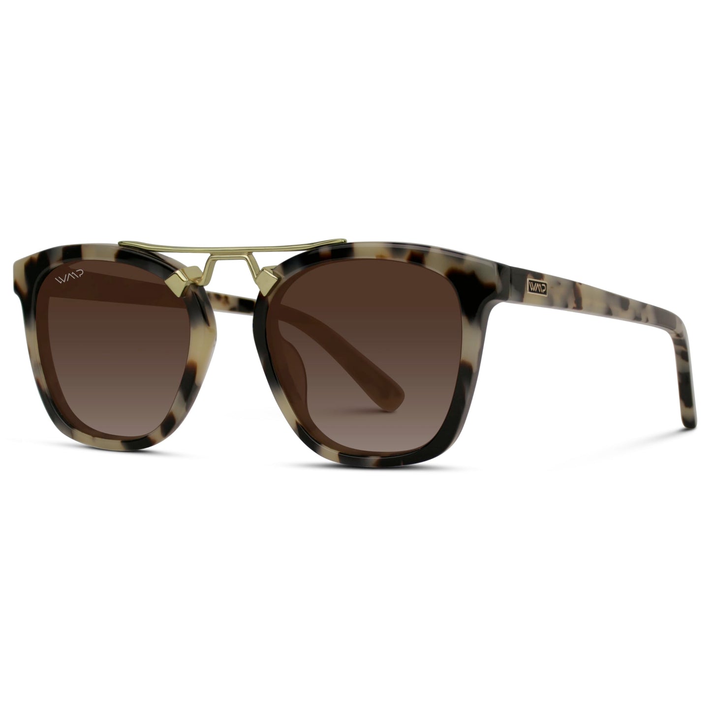 WearMe Pro WMP Eyewear - Women's Oversized Polarized Sunglasses: Square Vintage Style with Metal Double-Bar Bridge