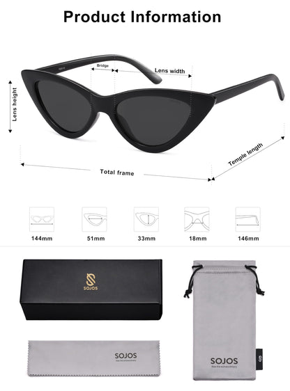 Retro Vintage Narrow Cat Eye Sunglasses for Women Clout Goggles Plastic Frame