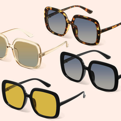 Oversized Polarized Sunglasses Women, Trendy Retro Sun Glasses