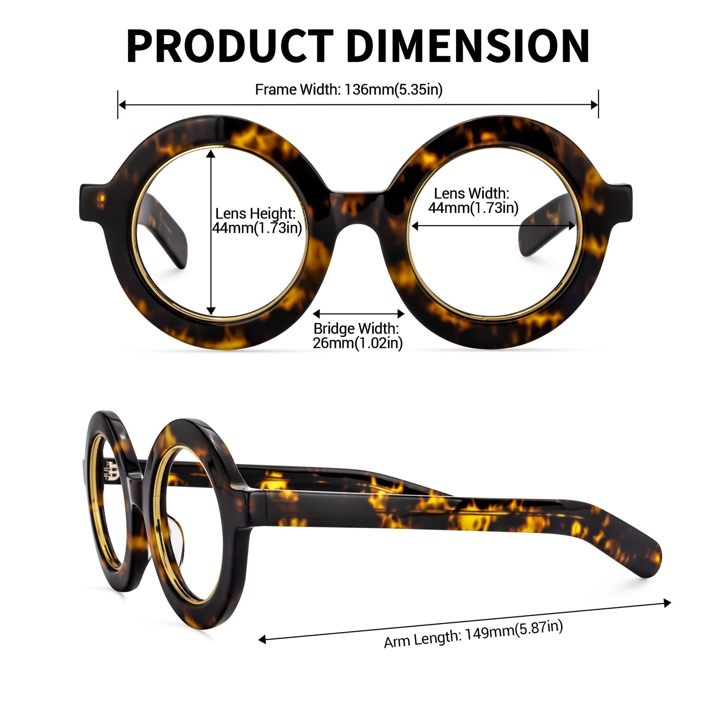 Retro Thick Round Blue Light Blocking Glasses