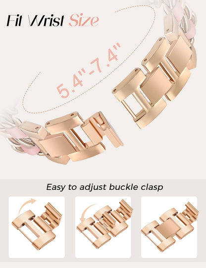 Silver Watch Bands for Women Compatible with Apple Watch Band 38mm 40mm 41mm 42mm (S10) Adjustable Unique Charms Metal Strap Cowboy Chain Bracelet for iWatch Series 10/9/8/7/6/5/4/3/2/1/SE