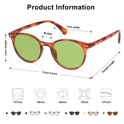 Small Round Classic Polarized Sunglasses for Women Men Vintage Style UV400 Lens SJ2113