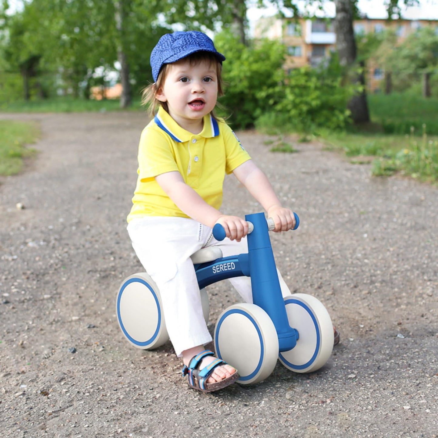 Baby Balance Bike for 1 Year Old Boys Girls 12-24 Month Toddler Balance Bike, 4 Wheels Toddler First Bike, First Birthday Gifts