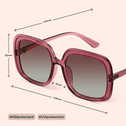 Oversized Polarized Sunglasses Women, Trendy Retro Sun Glasses