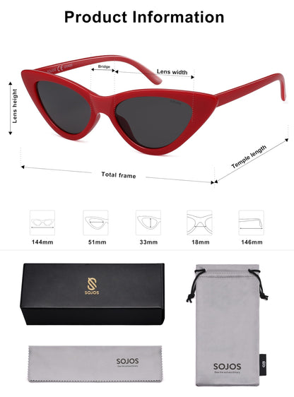 Retro Vintage Narrow Cat Eye Sunglasses for Women Clout Goggles Plastic Frame