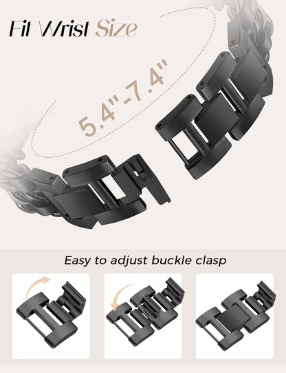 Silver Watch Bands for Women Compatible with Apple Watch Band 38mm 40mm 41mm 42mm (S10) Adjustable Unique Charms Metal Strap Cowboy Chain Bracelet for iWatch Series 10/9/8/7/6/5/4/3/2/1/SE