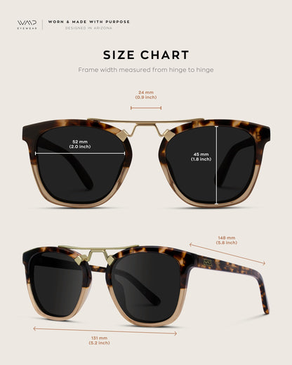 WearMe Pro WMP Eyewear - Women's Oversized Polarized Sunglasses: Square Vintage Style with Metal Double-Bar Bridge