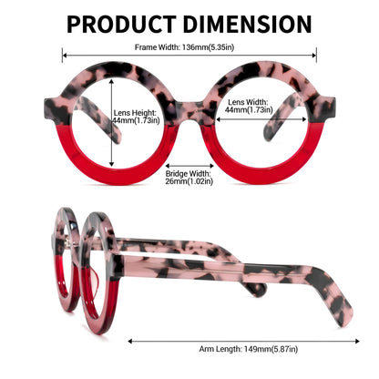 Retro Thick Round Blue Light Blocking Glasses