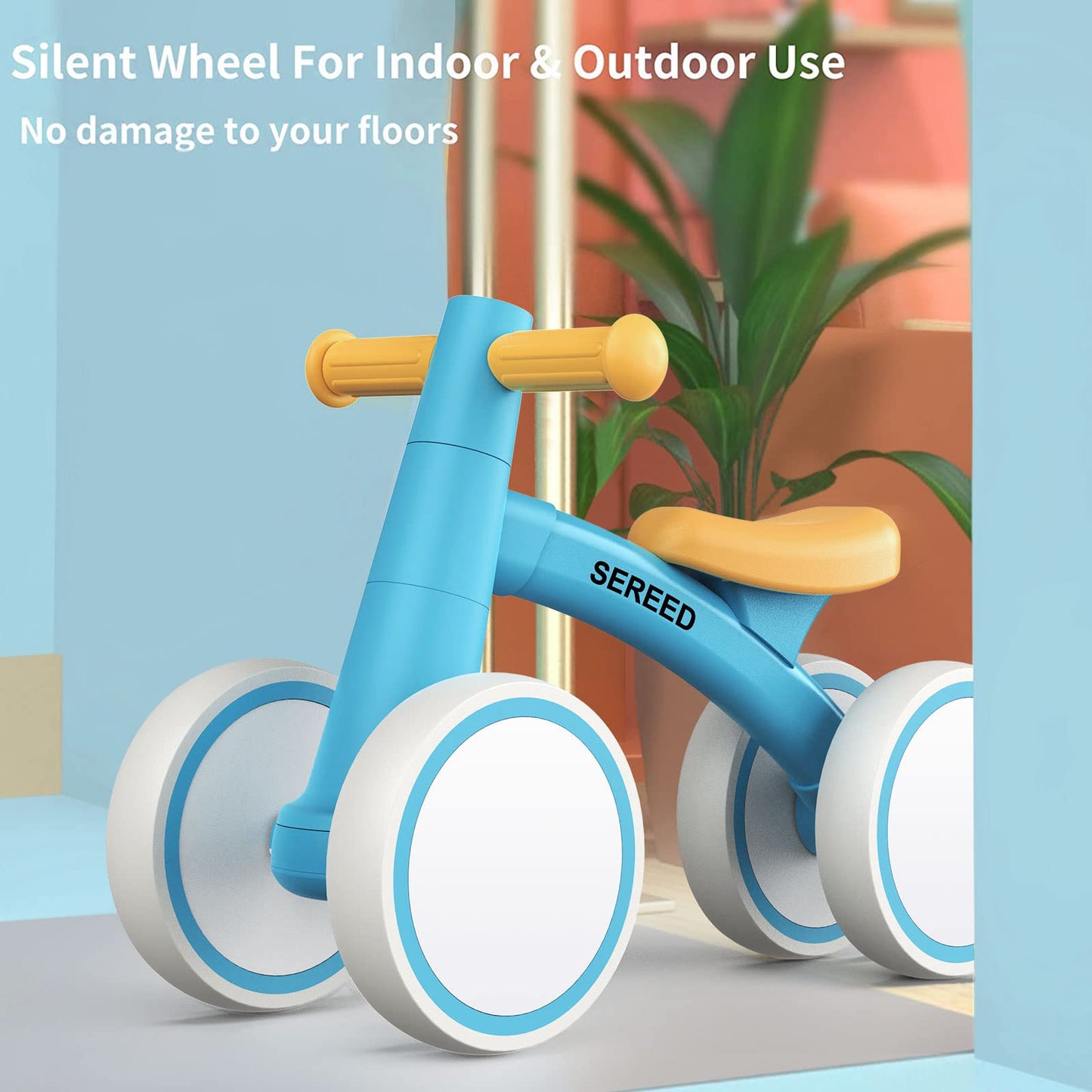 Baby Balance Bike for 1 Year Old Boys Girls 12-24 Month Toddler Balance Bike, 4 Wheels Toddler First Bike, First Birthday Gifts