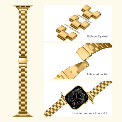 Slim Stainless Steel Band Compatible with Apple Watch 38mm 40mm 41mm 42mm 44mm 45mm, Bands with Bling Case Screen Protector for iWatch Series 9/8/7/6/5/4/3/2/1/SE