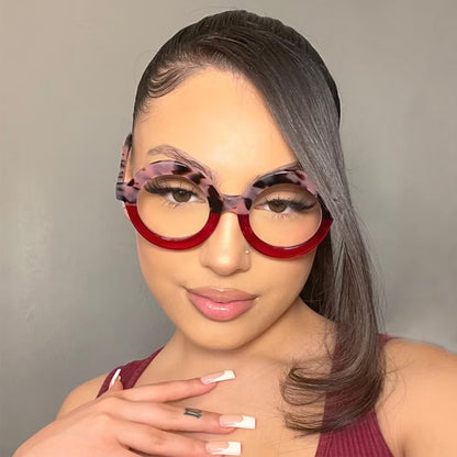 Retro Thick Round Blue Light Blocking Glasses