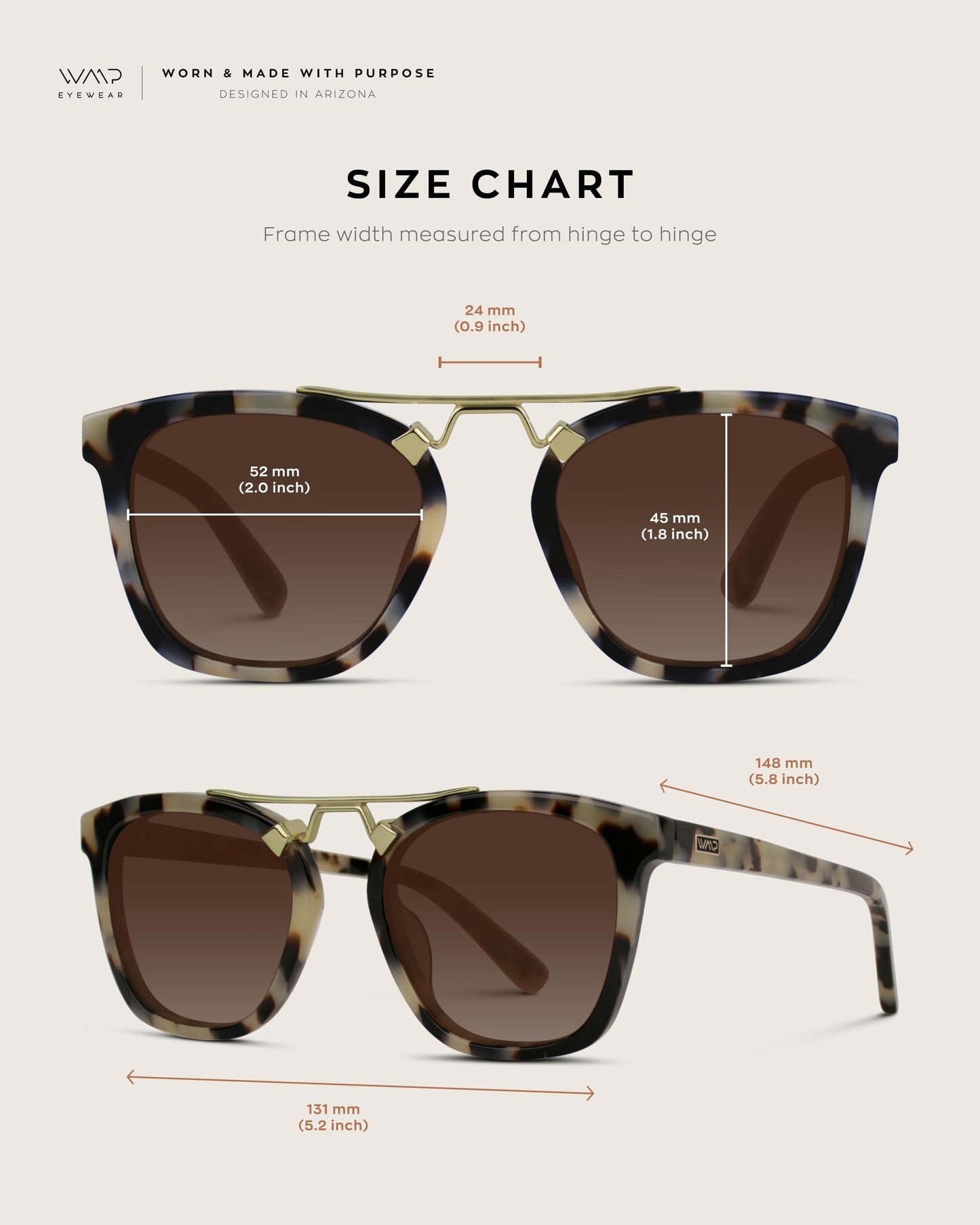 WearMe Pro WMP Eyewear - Women's Oversized Polarized Sunglasses: Square Vintage Style with Metal Double-Bar Bridge