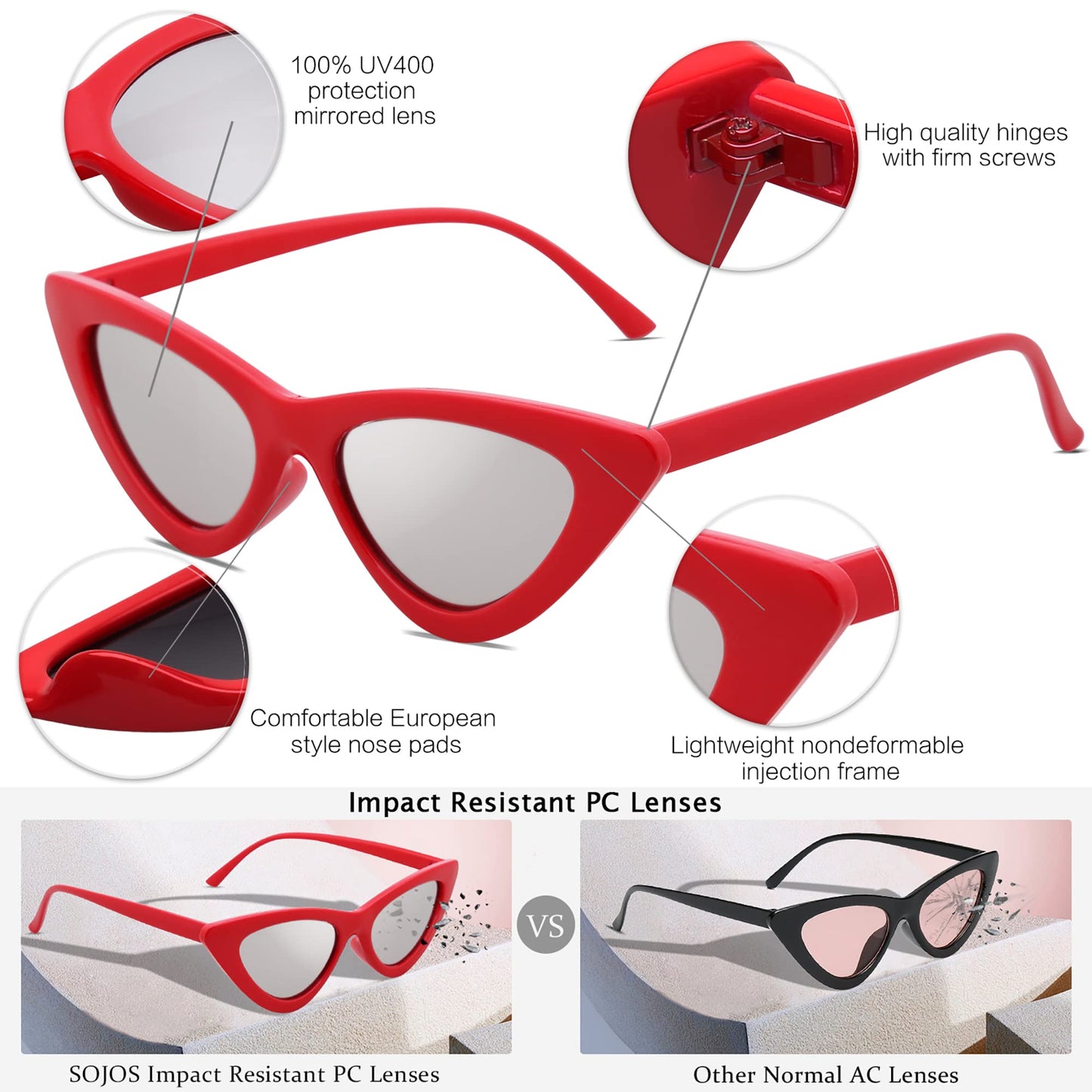 Retro Vintage Narrow Cat Eye Sunglasses for Women Clout Goggles Plastic Frame