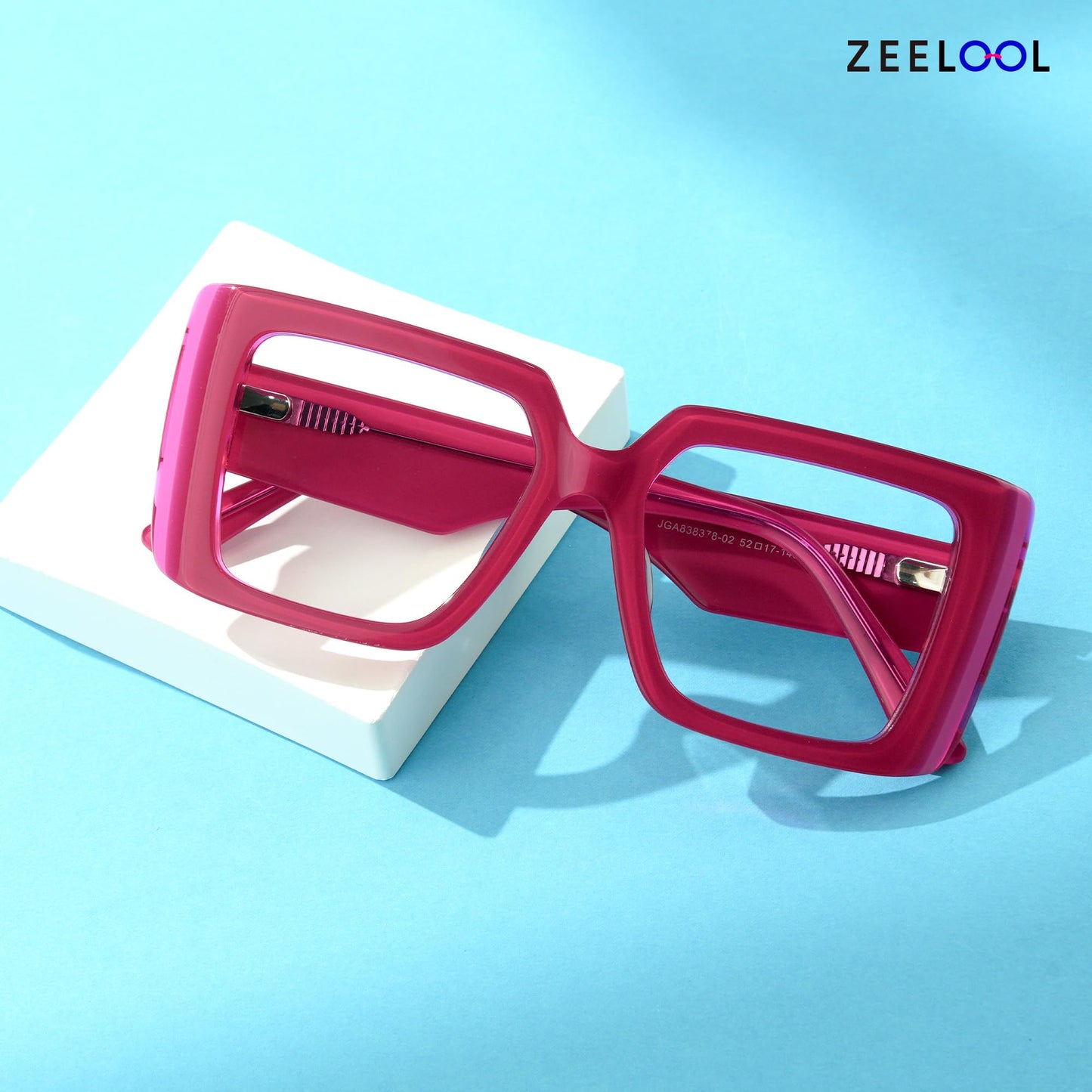 Zeelool Rectangle Glasses Frame for Women Men, Eyeglasses with Non-prescription Clear Lenses & Spring Hinge ZJGA838378