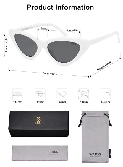 Retro Vintage Narrow Cat Eye Sunglasses for Women Clout Goggles Plastic Frame