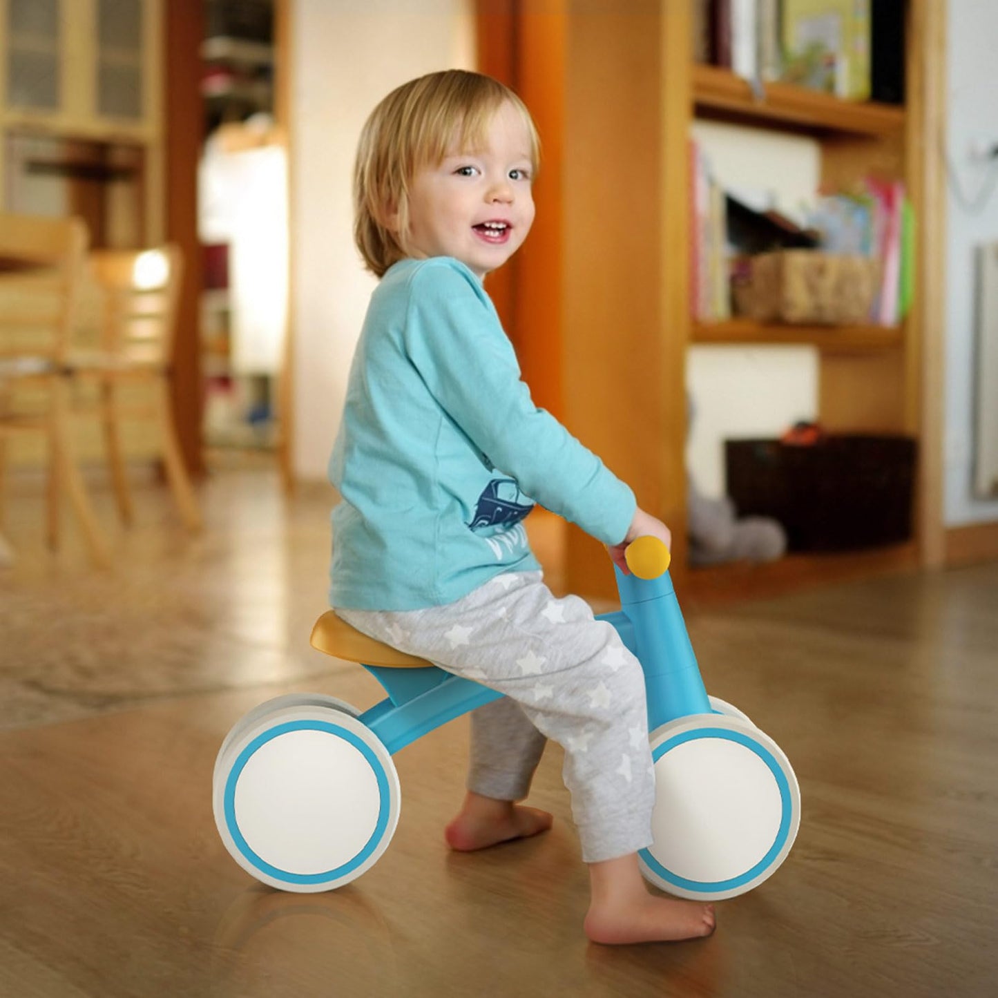 Baby Balance Bike for 1 Year Old Boys Girls 12-24 Month Toddler Balance Bike, 4 Wheels Toddler First Bike, First Birthday Gifts