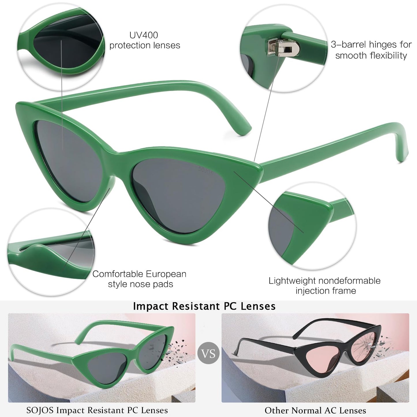Retro Vintage Narrow Cat Eye Sunglasses for Women Clout Goggles Plastic Frame