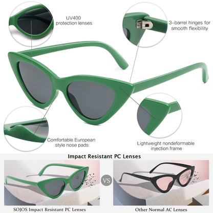 Retro Vintage Narrow Cat Eye Sunglasses for Women Clout Goggles Plastic Frame
