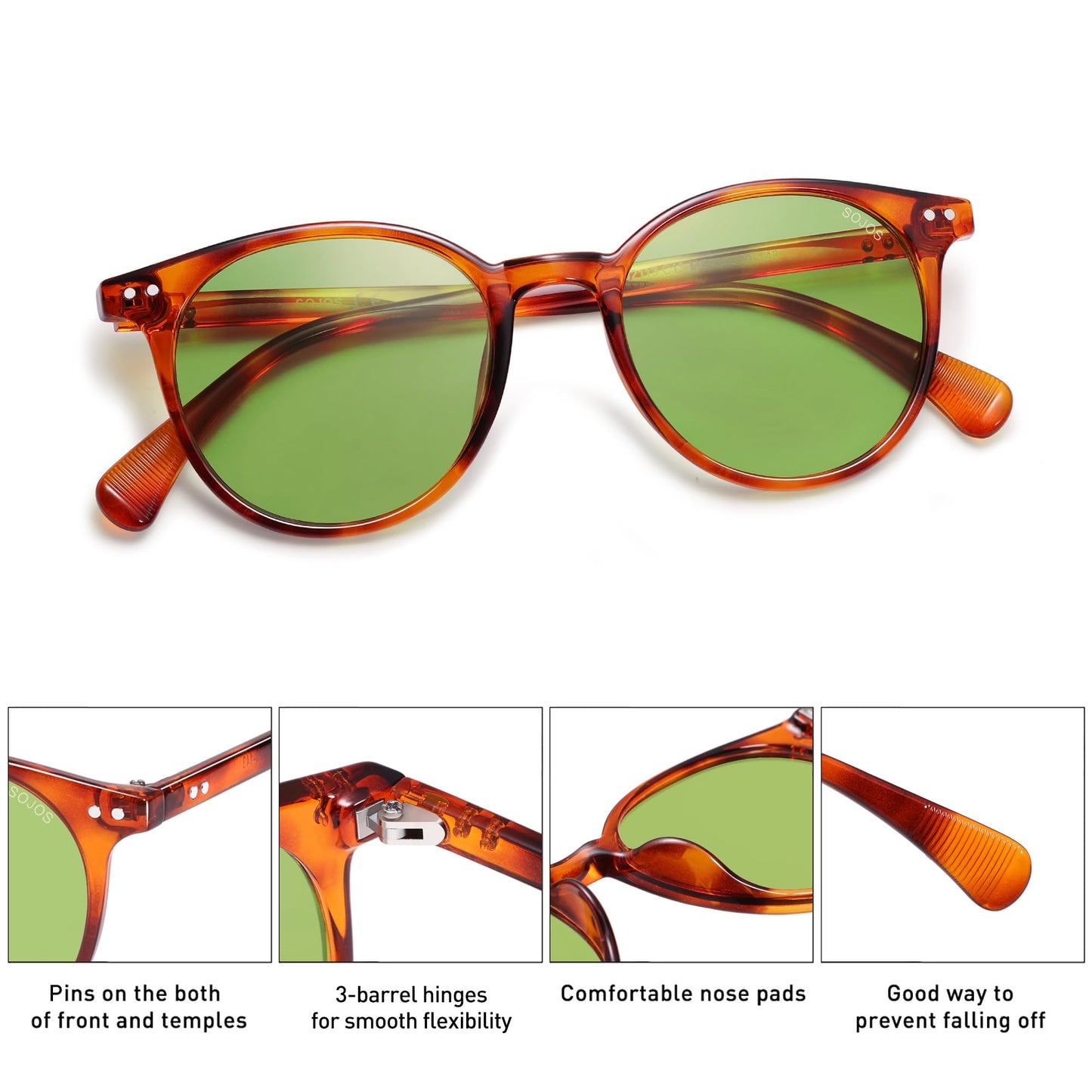Small Round Classic Polarized Sunglasses for Women Men Vintage Style UV400 Lens SJ2113