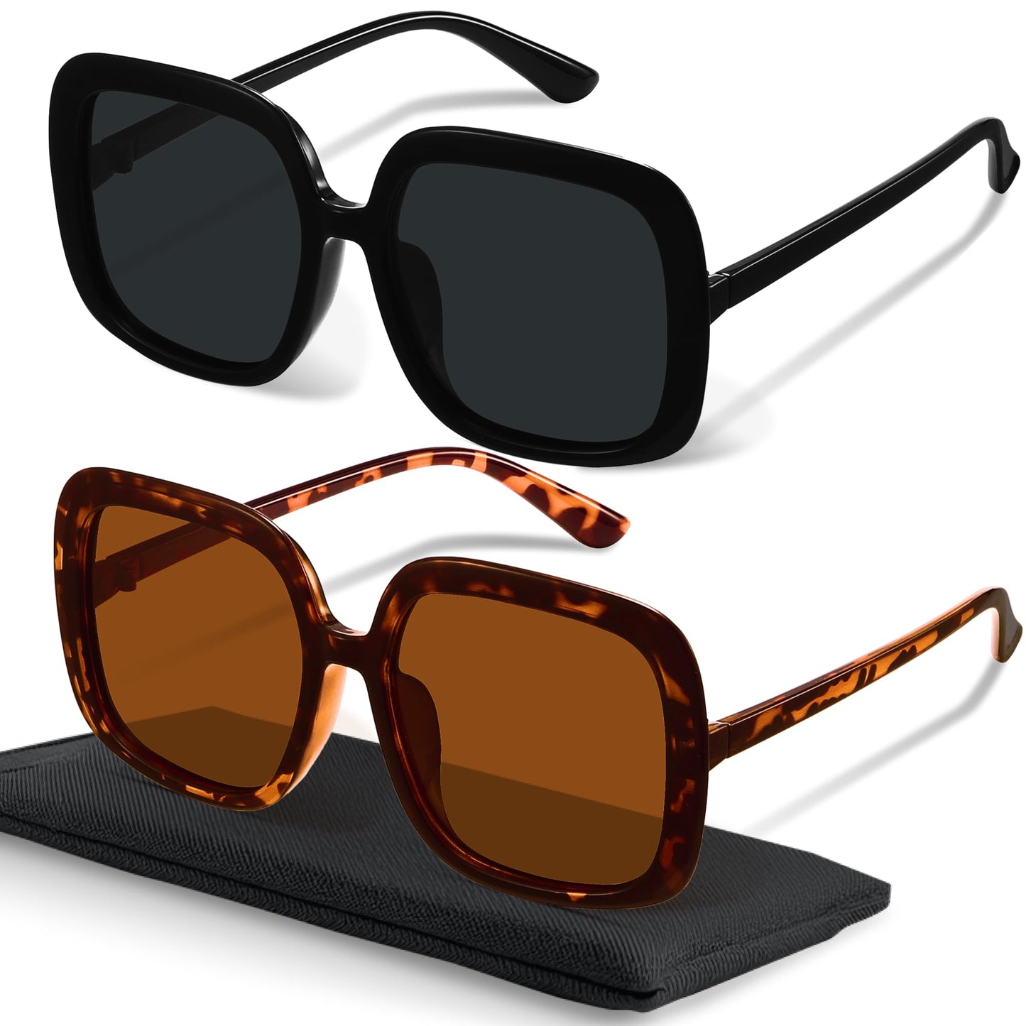Oversized Polarized Sunglasses Women, Trendy Retro Sun Glasses
