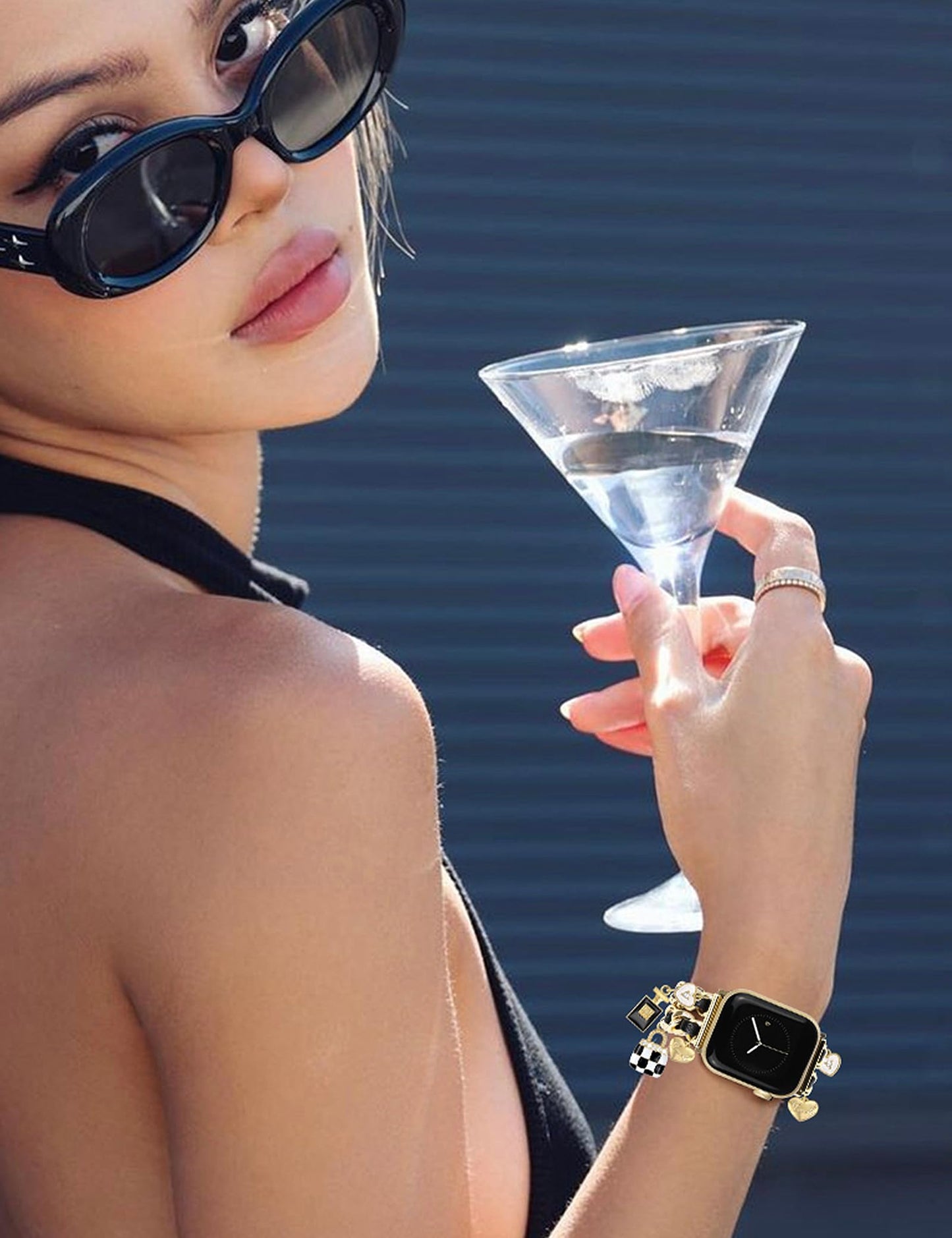 Silver Watch Bands for Women Compatible with Apple Watch Band 38mm 40mm 41mm 42mm (S10) Adjustable Unique Charms Metal Strap Cowboy Chain Bracelet for iWatch Series 10/9/8/7/6/5/4/3/2/1/SE