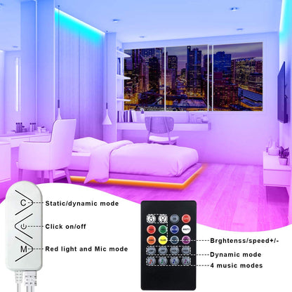 LED Strip Lights 100ft, Bluetooth and APP Control, Multicolor RGB Light Strips, Music Sync Color Changing for Bedroom Indoor