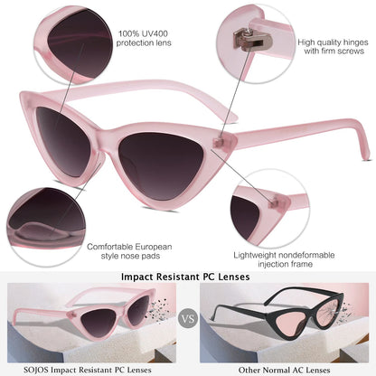 Retro Vintage Narrow Cat Eye Sunglasses for Women Clout Goggles Plastic Frame