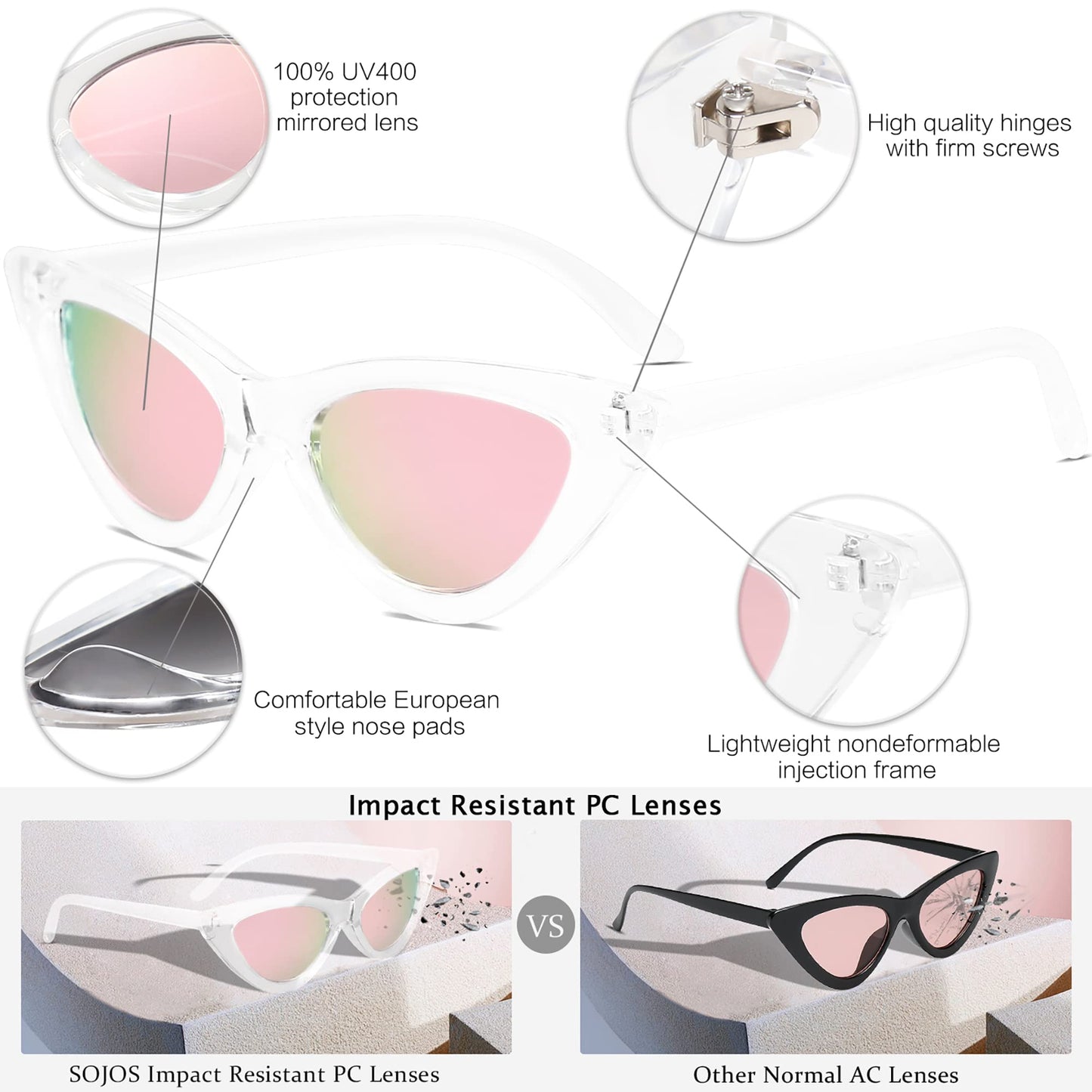 Retro Vintage Narrow Cat Eye Sunglasses for Women Clout Goggles Plastic Frame