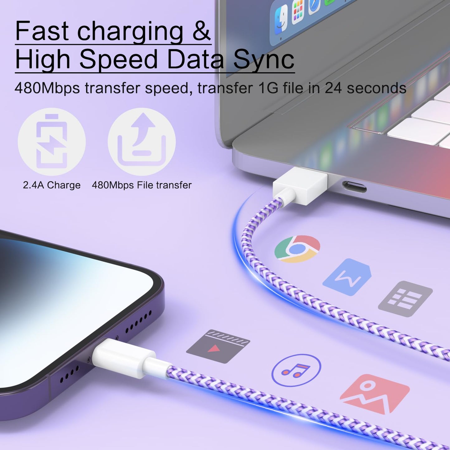 [Apple MFi Certified] 6Pack 3/3/6/6/6/10 FT iPhone Charger Nylon Braided Fast Charging Lightning Cable Compatible iPhone 14 Pro/13 mini/13/12/11 Pro MAX/XR/XS/8/7/Plus/6S/SE/iPad