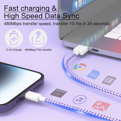 [Apple MFi Certified] 6Pack 3/3/6/6/6/10 FT iPhone Charger Nylon Braided Fast Charging Lightning Cable Compatible iPhone 14 Pro/13 mini/13/12/11 Pro MAX/XR/XS/8/7/Plus/6S/SE/iPad