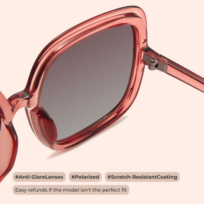 Oversized Polarized Sunglasses Women, Trendy Retro Sun Glasses