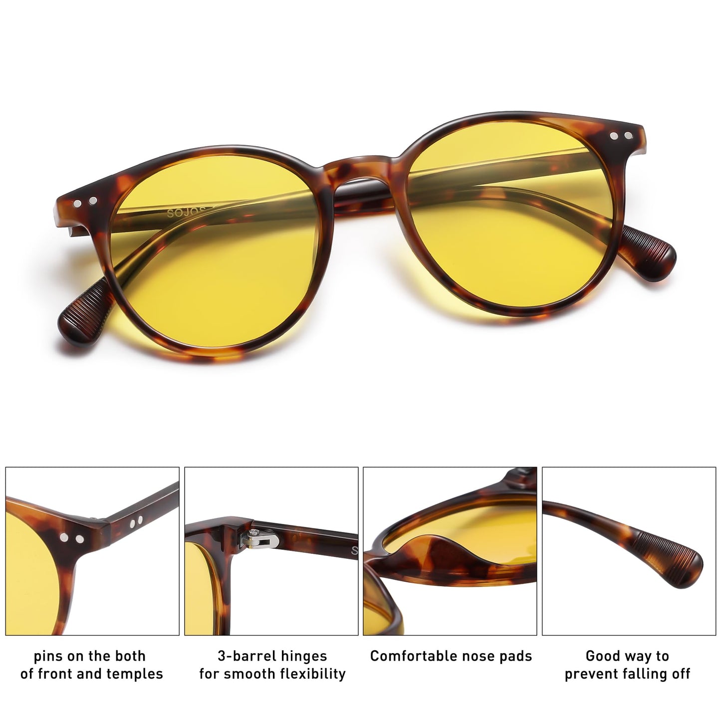 Small Round Classic Polarized Sunglasses for Women Men Vintage Style UV400 Lens SJ2113