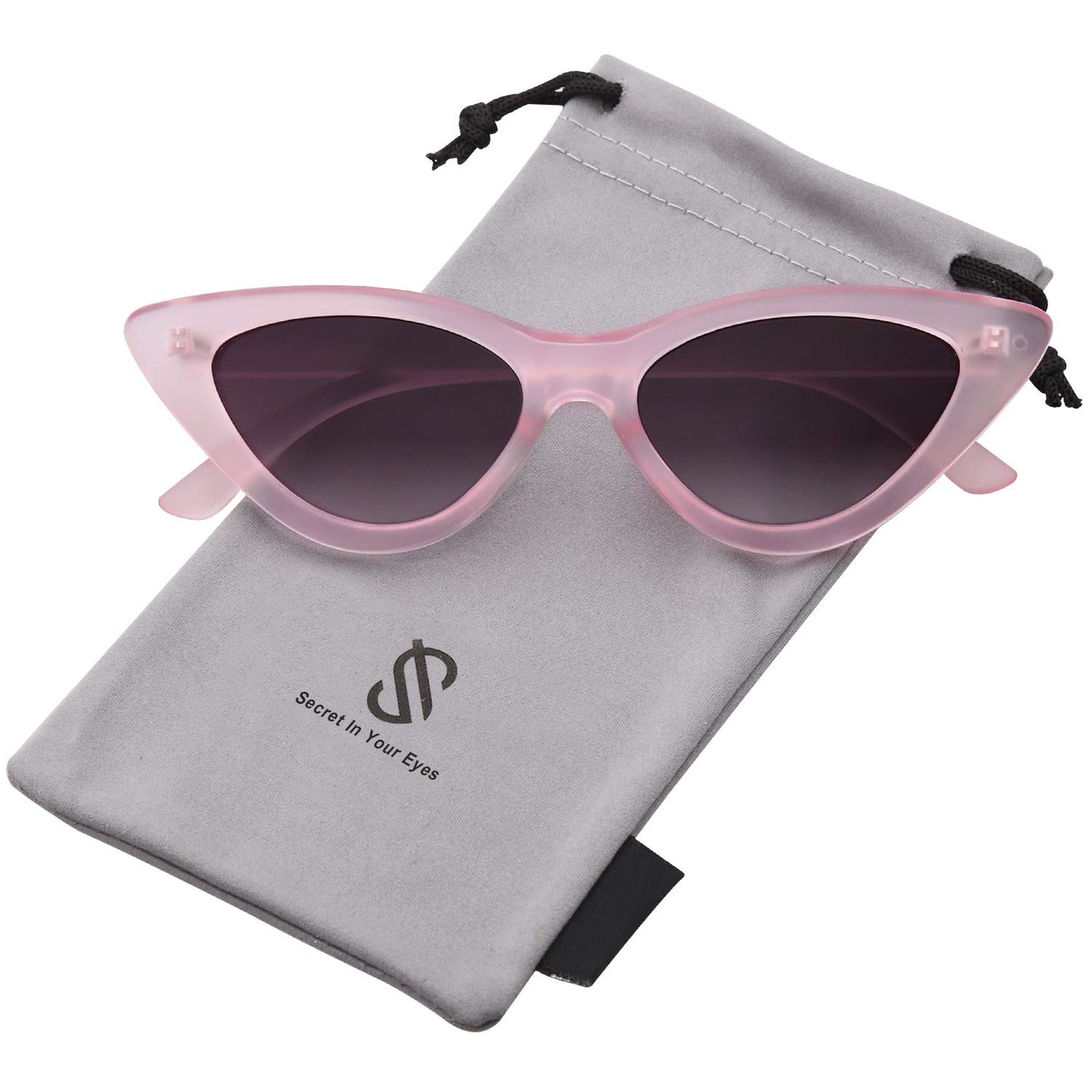 Retro Vintage Narrow Cat Eye Sunglasses for Women Clout Goggles Plastic Frame