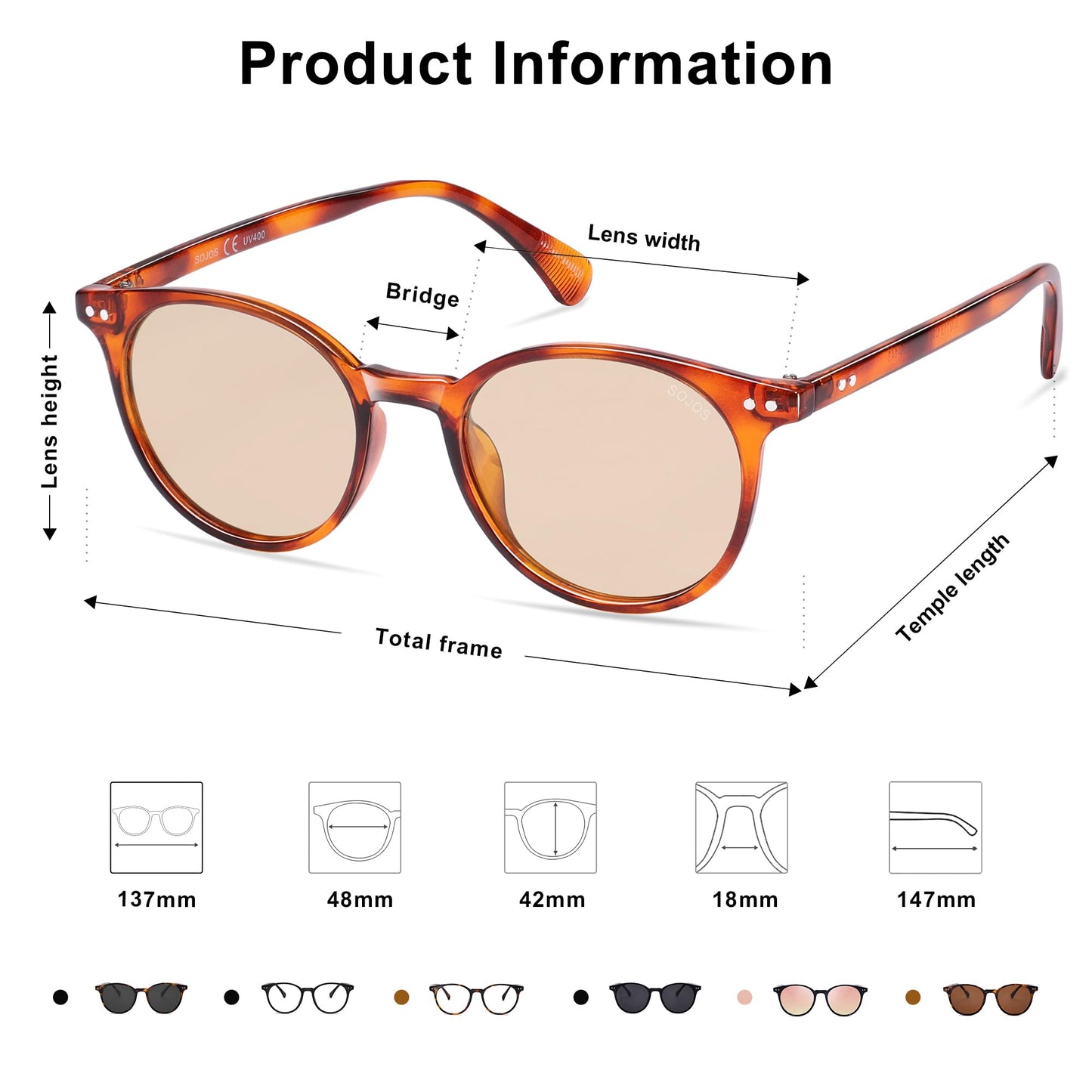 Small Round Classic Polarized Sunglasses for Women Men Vintage Style UV400 Lens SJ2113