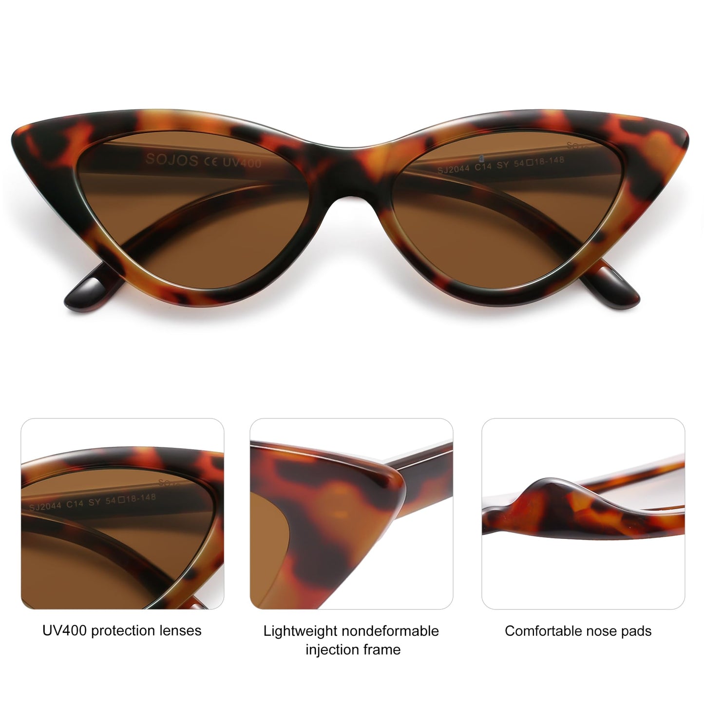 Retro Vintage Narrow Cat Eye Sunglasses for Women Clout Goggles Plastic Frame
