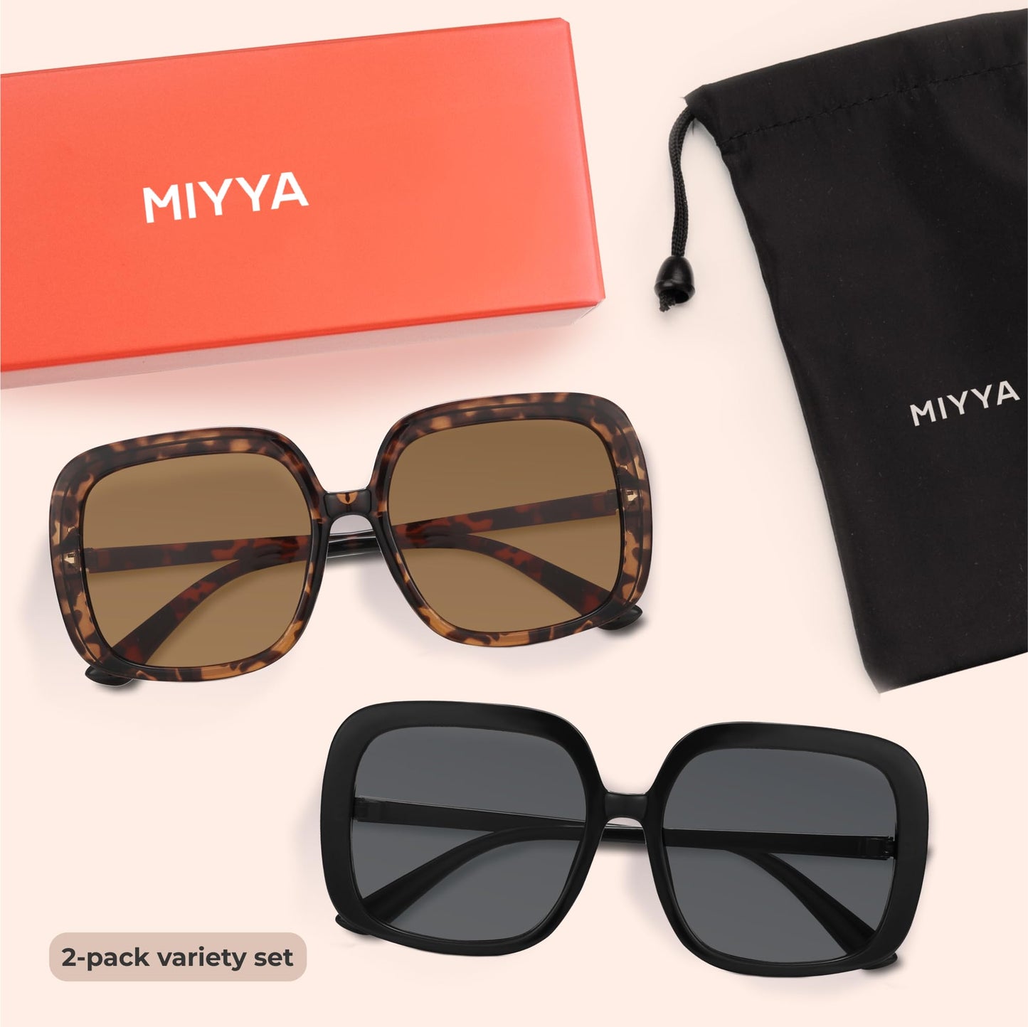 Oversized Polarized Sunglasses Women, Trendy Retro Sun Glasses