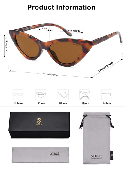 Retro Vintage Narrow Cat Eye Sunglasses for Women Clout Goggles Plastic Frame