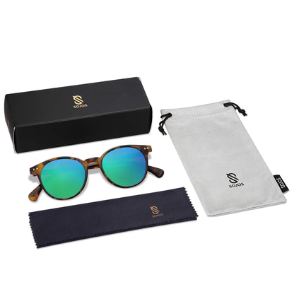 Small Round Classic Polarized Sunglasses for Women Men Vintage Style UV400 Lens SJ2113