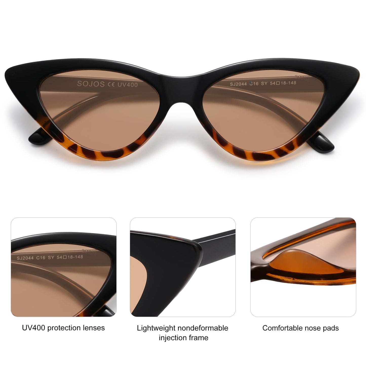 Retro Vintage Narrow Cat Eye Sunglasses for Women Clout Goggles Plastic Frame