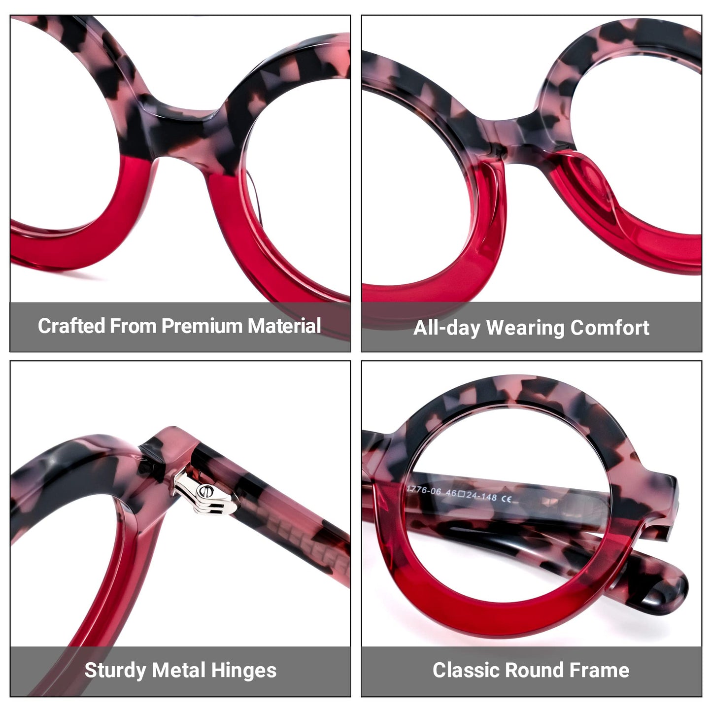 Retro Thick Round Blue Light Blocking Glasses