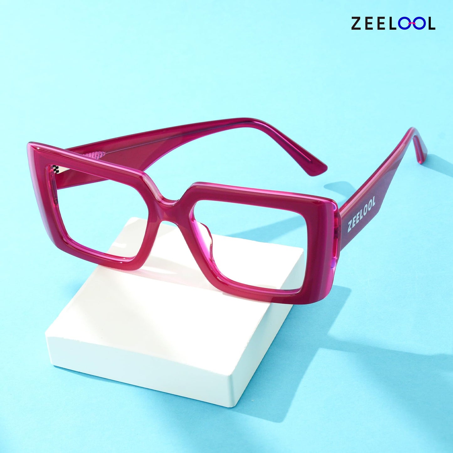 Zeelool Rectangle Glasses Frame for Women Men, Eyeglasses with Non-prescription Clear Lenses & Spring Hinge ZJGA838378