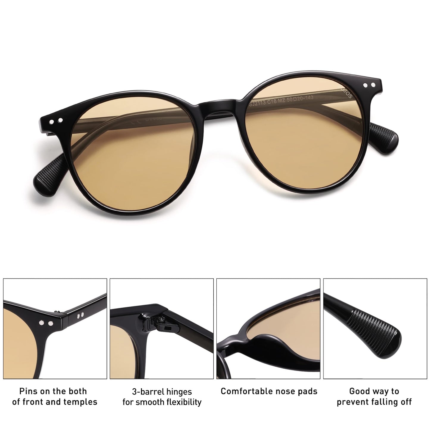 Small Round Classic Polarized Sunglasses for Women Men Vintage Style UV400 Lens SJ2113