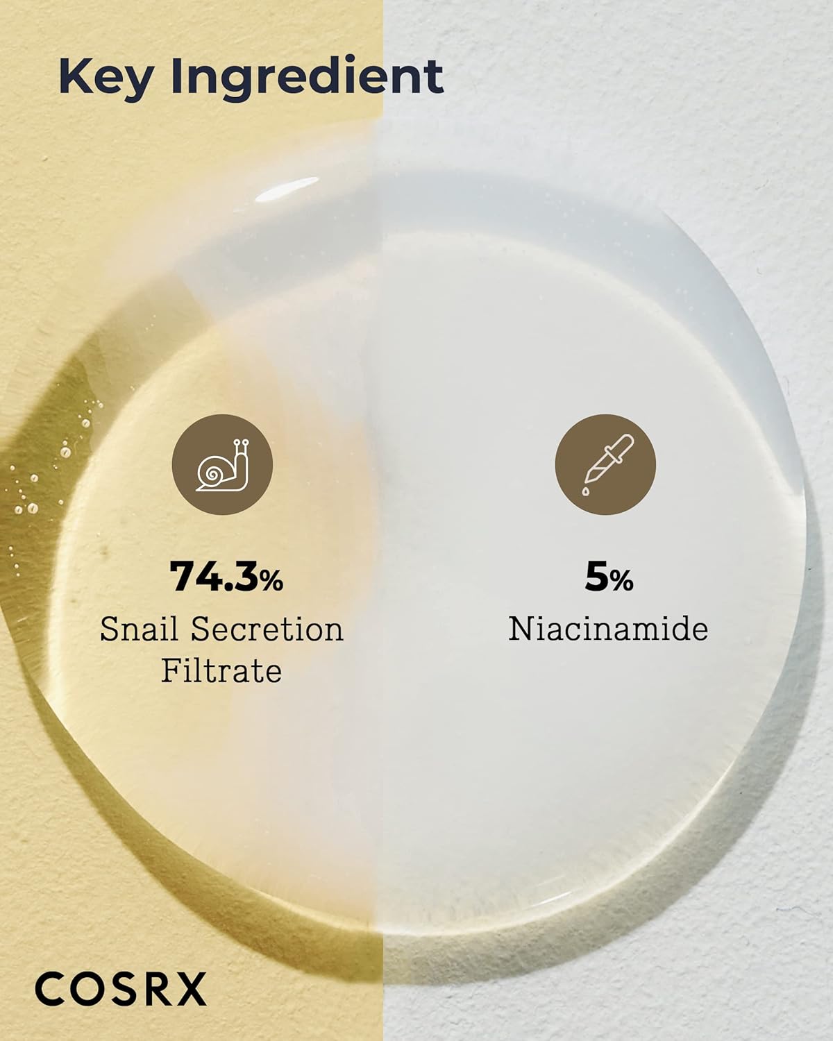 COSRX Niacinamide 5% + Snail Mucin 74% Dual Essence, Anti Aging Face Serum for Dull Skin, Mothers day gifts for mom, Sensitive Skin, Not Tested on Animals, Korean Skin Care, 2.70 fl.oz / 80ml